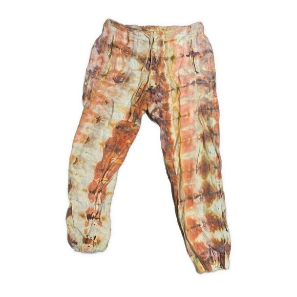 Lou Grey Womens Linen White Pink Orange Tie Dye Cargo Pants Small - Picture 1 of 5
